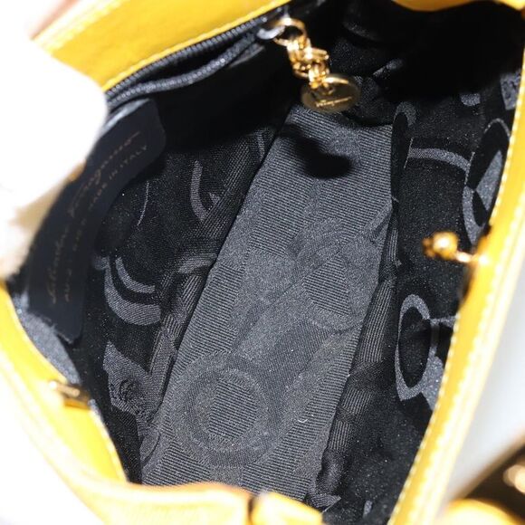 Salvatore Ferragamo Vala Handbag Nylon Yellow Nylon Handbag (Pre-Owned) - Picture 5 of 16